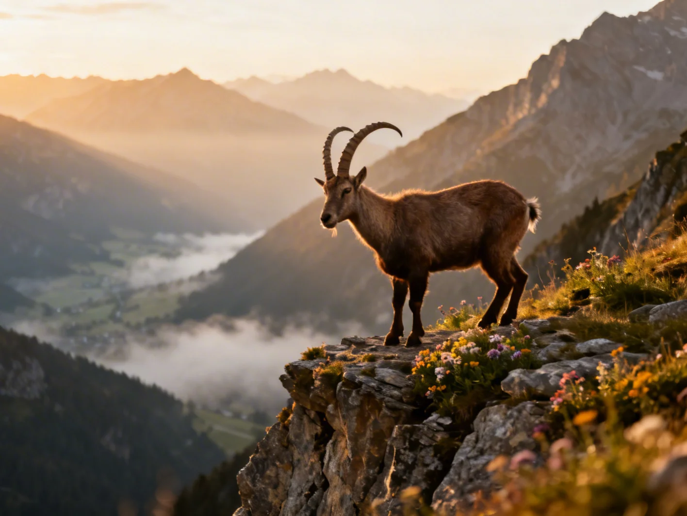 Bouquetin des Alpes sur un rocher